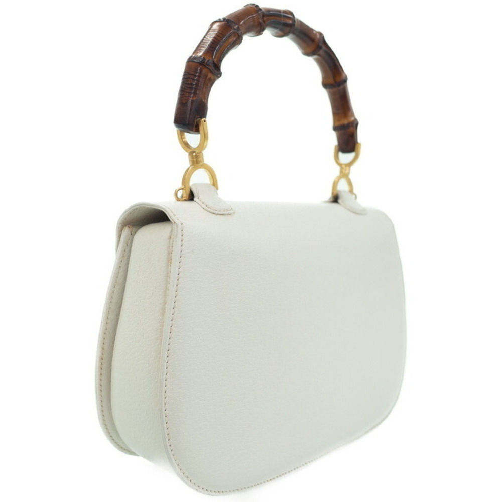 Gucci Bamboo Shoulder Handle Handbag Leather Top Bag